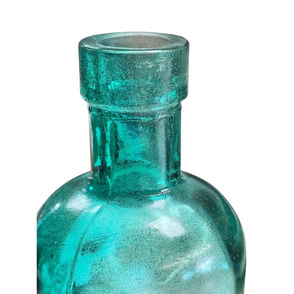 Embossed Glass Bottle Green 9" - Picture 9 of 13